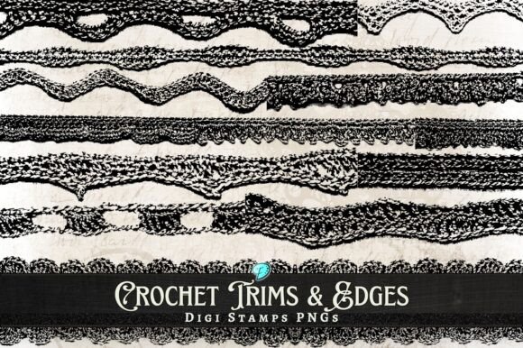 Download Crochet Trims and Edges Digi Stamps PNG - Trims Collection