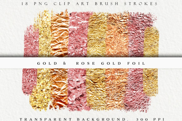 Download Gold &amp; Rose Gold Metallic Brush Strokes - Metallic brush Collection