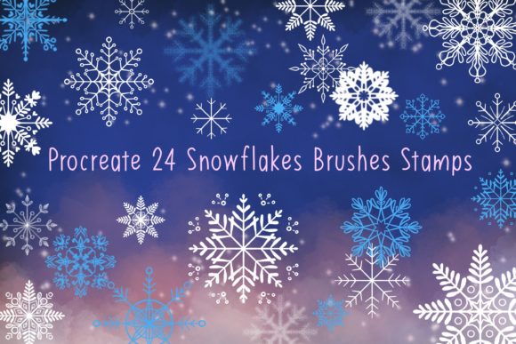 Download Procreate 24 Snowflakes Brushes Stamps - Premium Resources