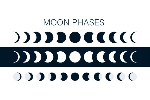 Download Moon Phases Astronomy Icon Set. Vector - Moon phases Collection