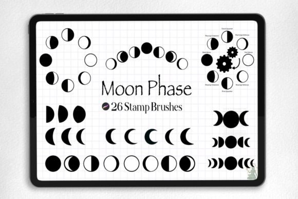 Download Moon Phases Procreate Stamp Brush - Moon phases Collection
