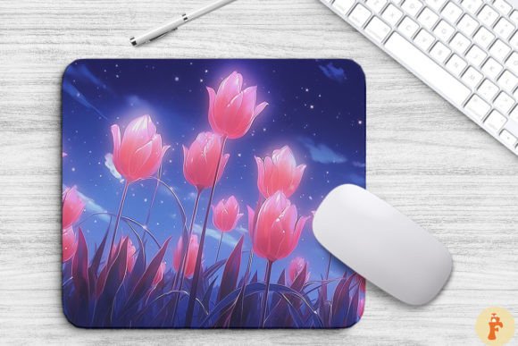 Download Dreamy Pink Tulips Anime Style Mouse Pad - Anime style Collection