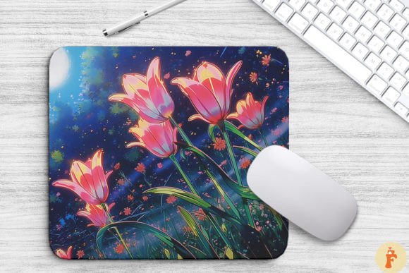 Download Dreamy Pink Tulips Anime Style Mouse Pad - Anime style Collection