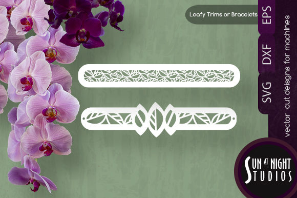 Download Modern Leafy Trims and Bracelet Vector - Trims Collection