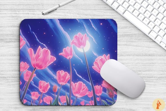 Download Dreamy Pink Tulips Anime Style Mouse Pad - Anime style Collection