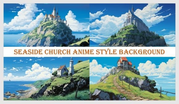 Download Seaside Church Anime Style Background - Anime style Collection
