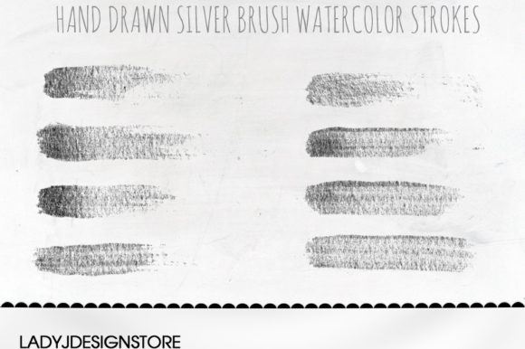 Download Silver Metallic Brush Watercolor Strokes - Premium Resources