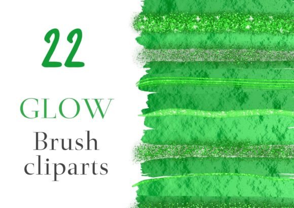 Download Lucky Green Metallic Brush Strokes - Metallic brush Collection